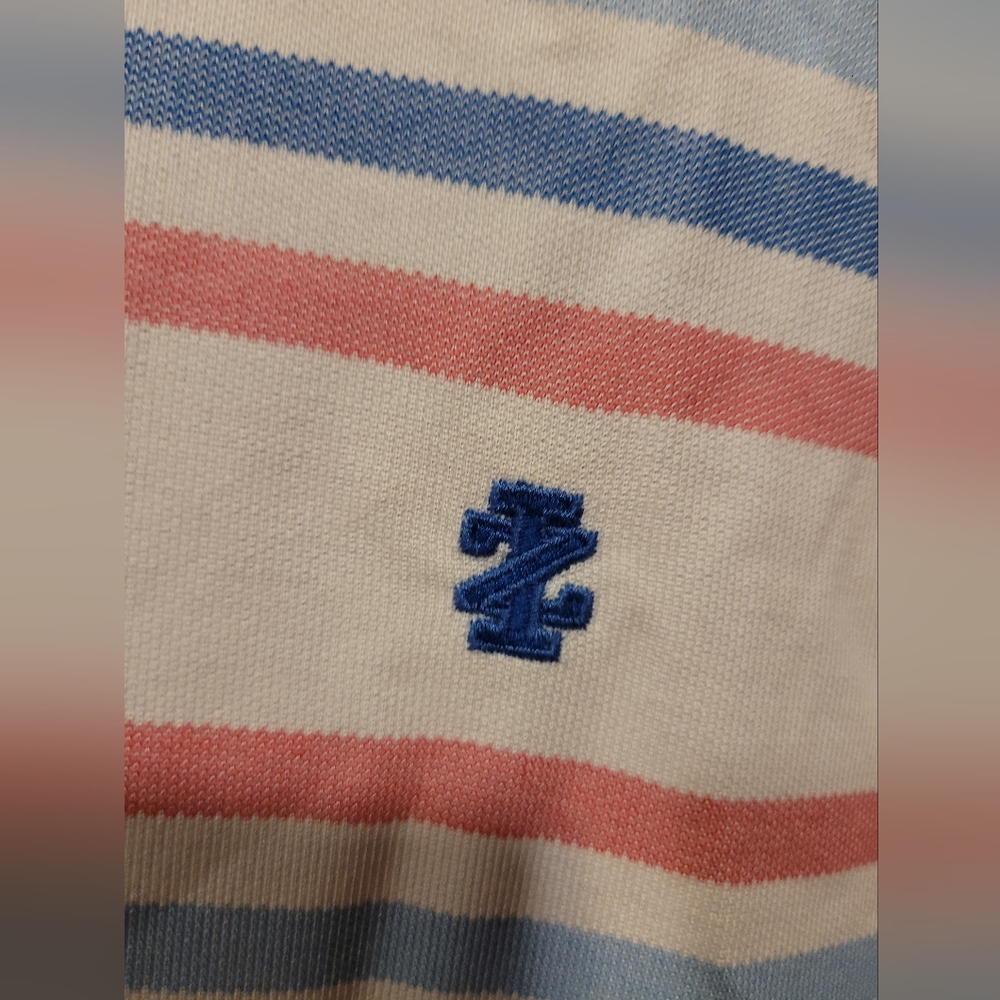 NWT Men's Izod Sport Flex Cool FX Striped Polo Size L White Blue Pink - Picture 8 of 12